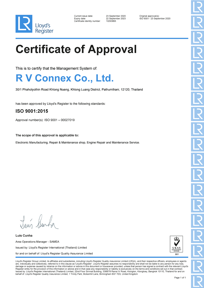 Standard Certificate ISO9001:2015